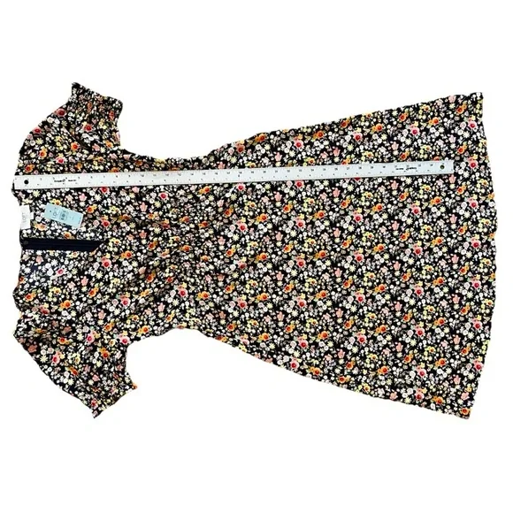 NEW LOFT Outlet Midi Floral Dress 4P Petite Wedding Guest Puff Sleeve V-neck‎ - Picture 11 of 11